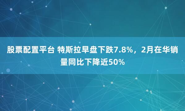 股票配置平台 特斯拉早盘下跌7.8%，2月在华销量同比下降近50%