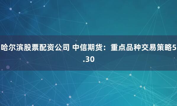 哈尔滨股票配资公司 中信期货：重点品种交易策略5.30